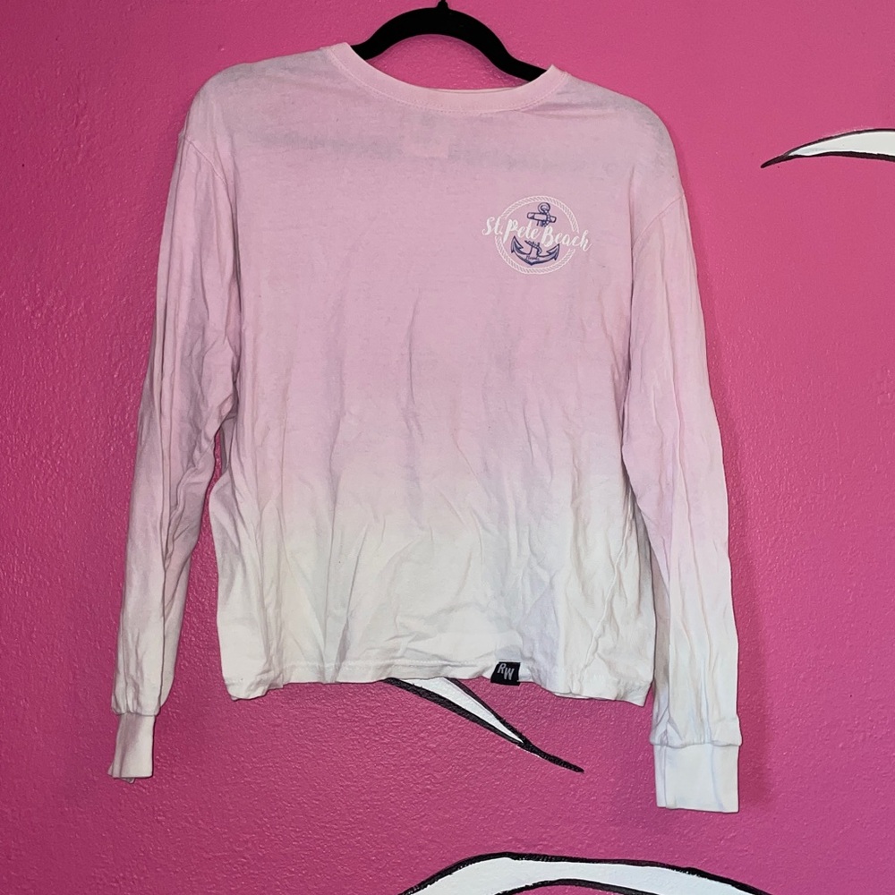Pink and White Anchor Long Sleeve Shirt
